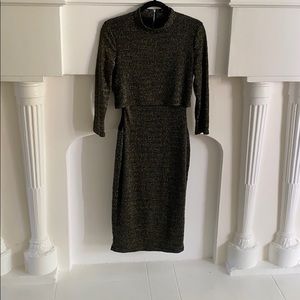 Midi gold and silver dress